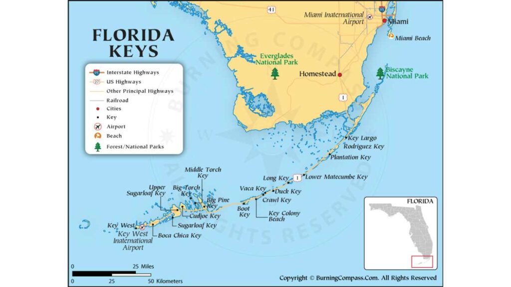 Map of the Keys Florida